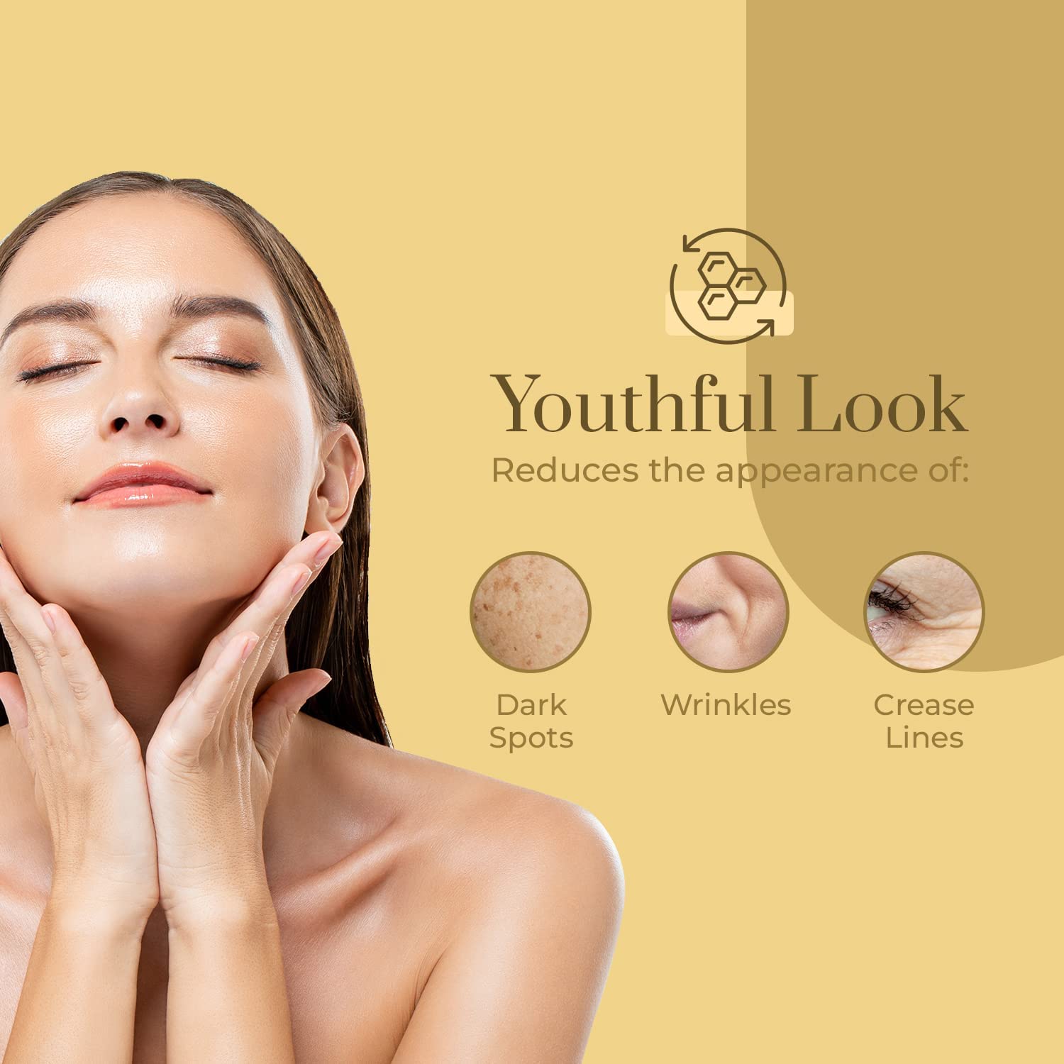 Clear Beauty 24K Gold & Collagen Day Moisturizer gold particles add radiant skin glow