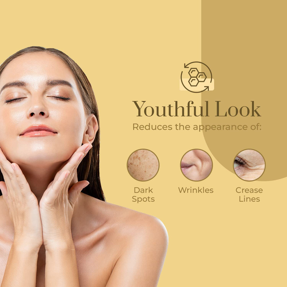 Clear Beauty 24K Gold & Collagen Day Moisturizer gold particles add radiant skin glow