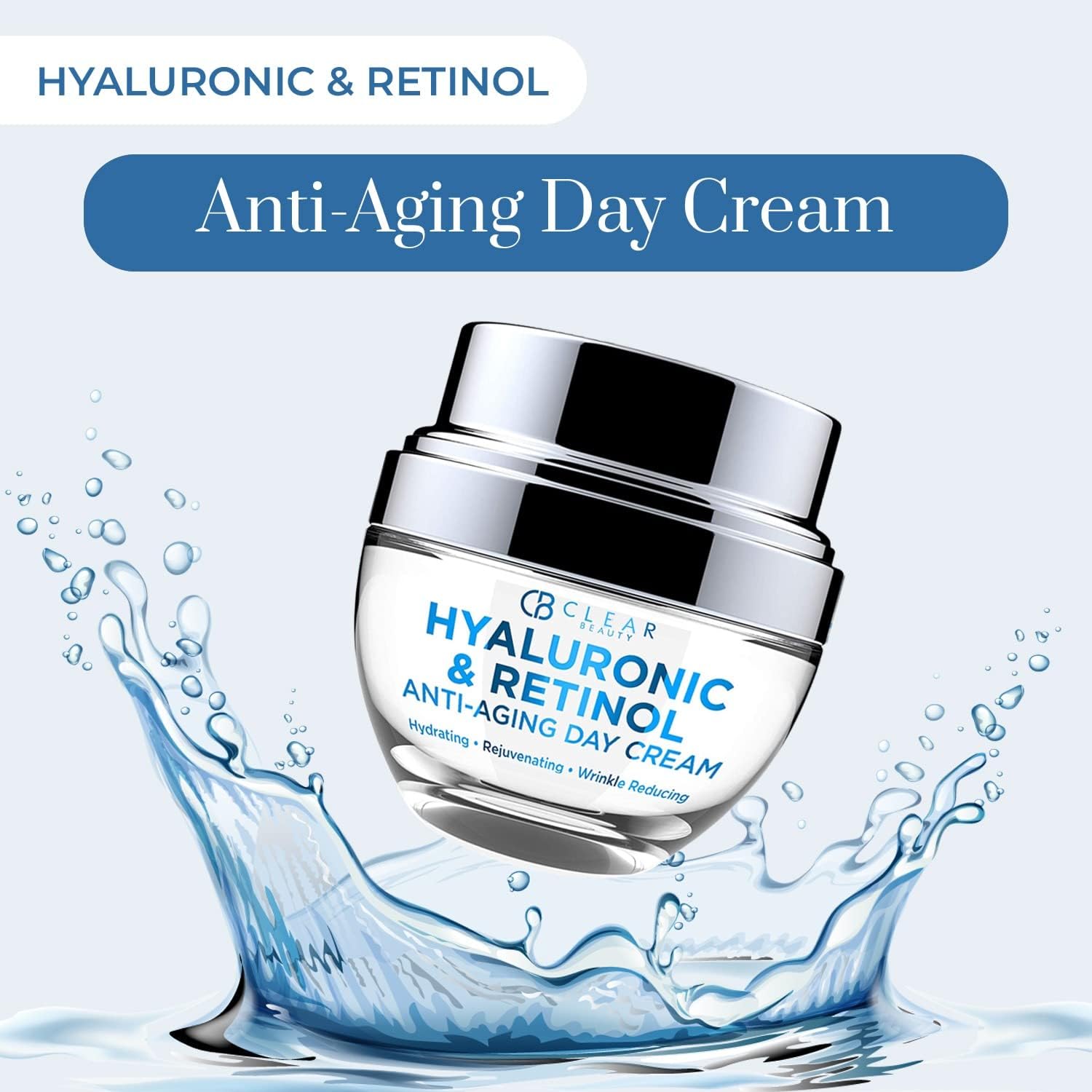 Minimal packaging of Clear Beauty Hyaluronic Retinol for travel-friendly regimen