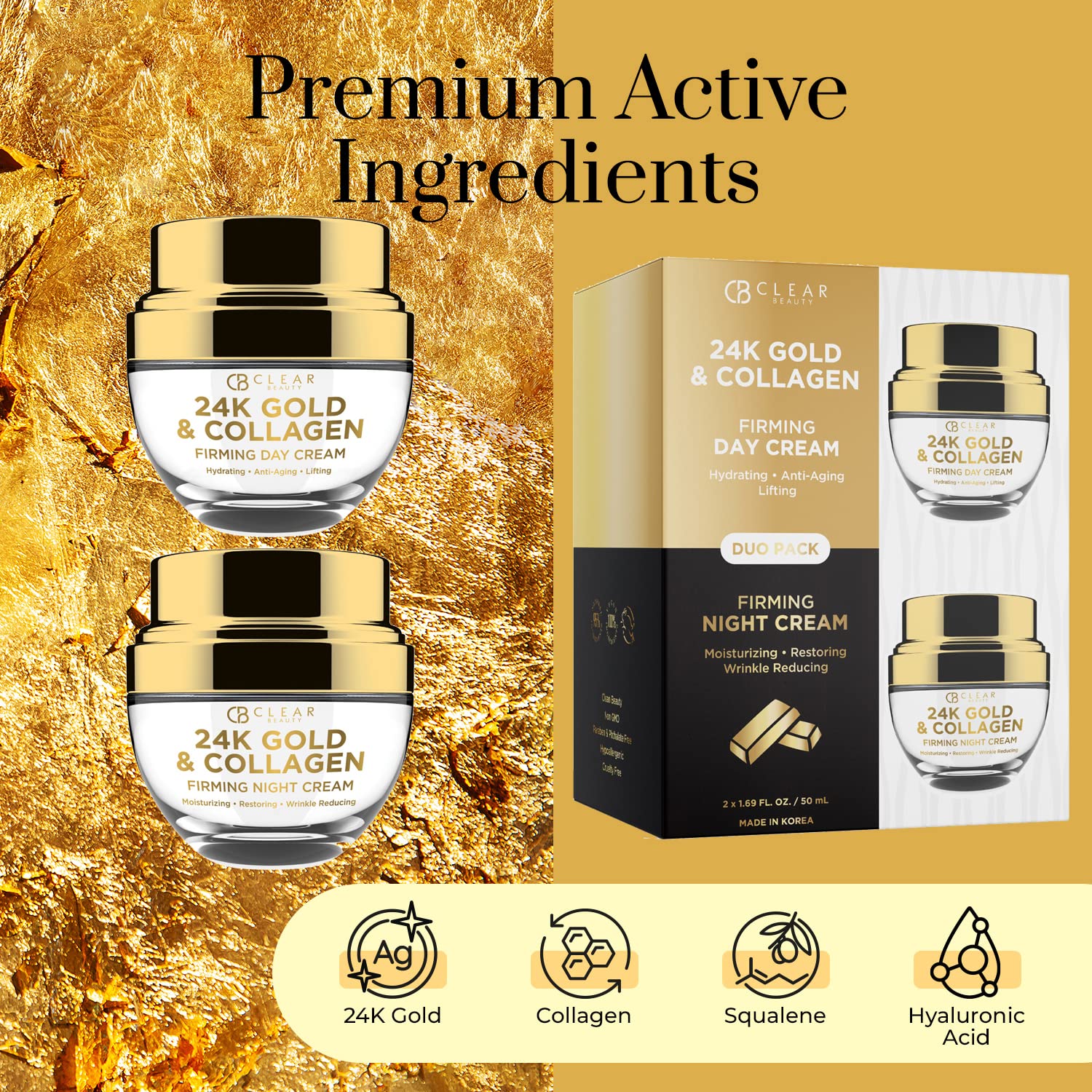 Clear Beauty Night Cream texture close-up illustrating rich overnight nourishment.