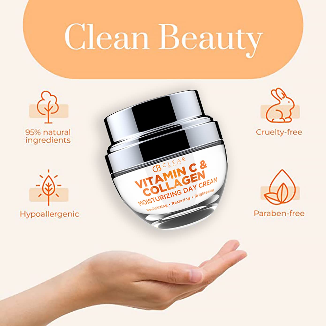 Clear Beauty moisturizer shown with sunscreen demonstrates seamless day protection.