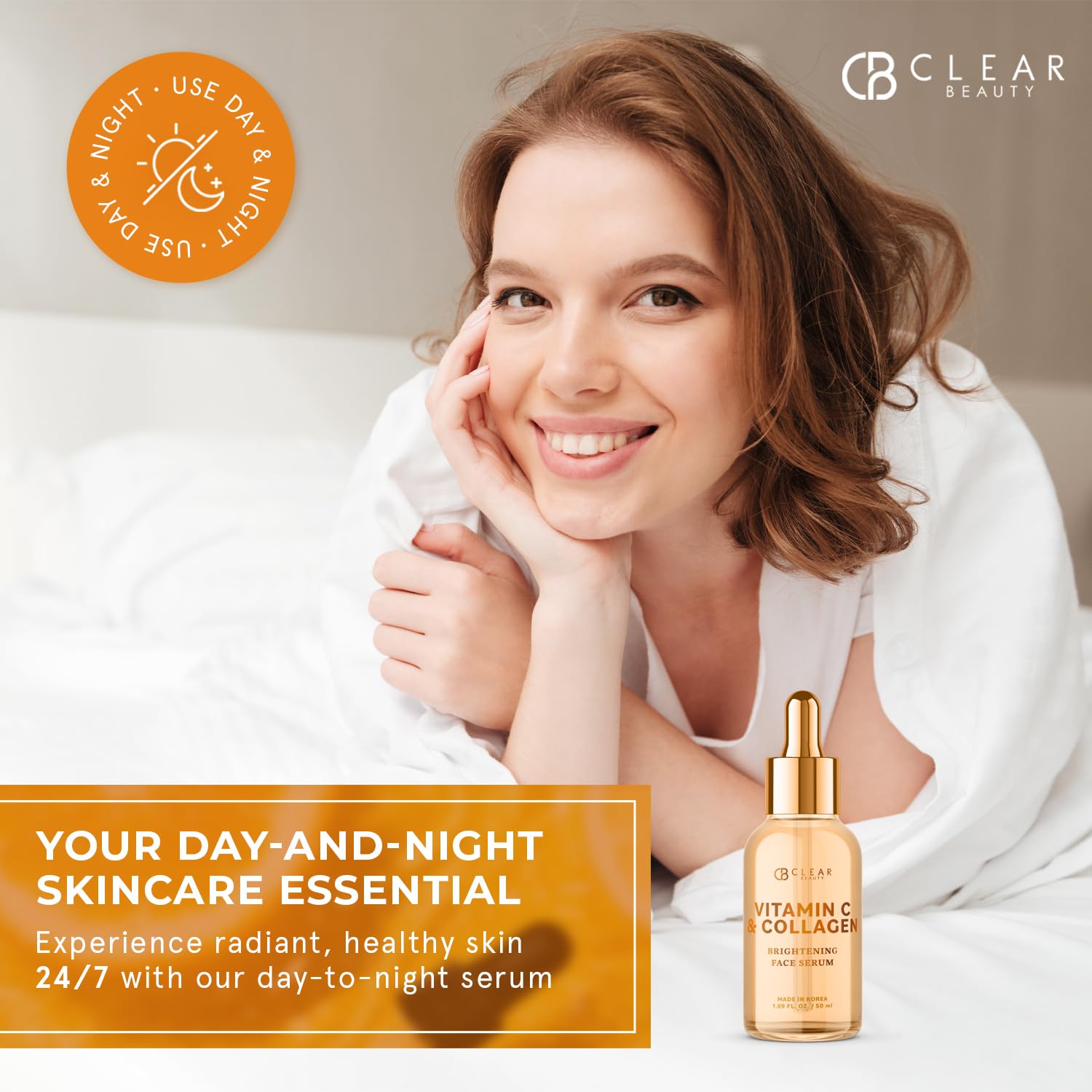 Serum from Clear Beauty used under makeup for prep and radiance.