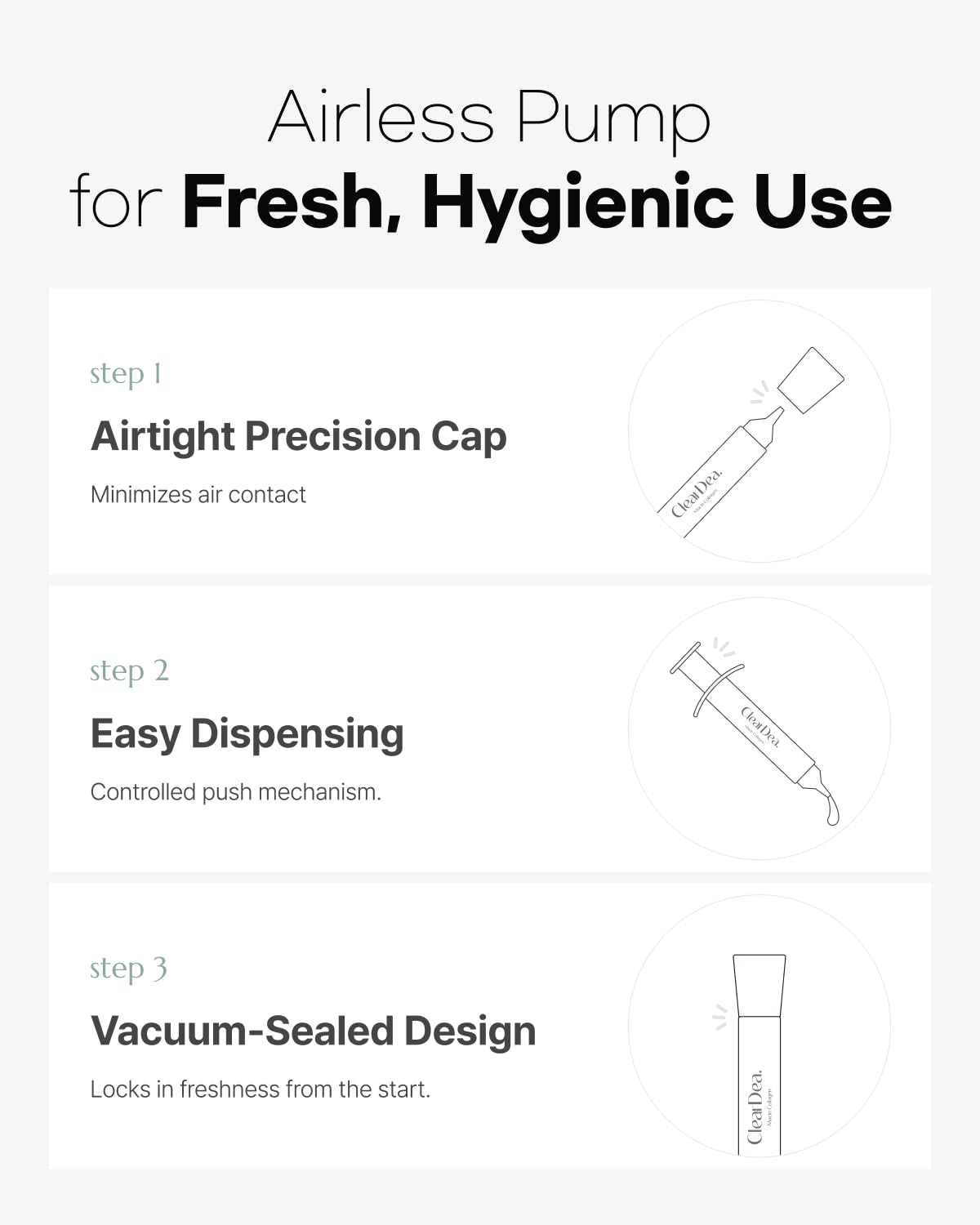 ClearDea Mucin Collagen Ampoule hydration for visibly refreshed skin glow.