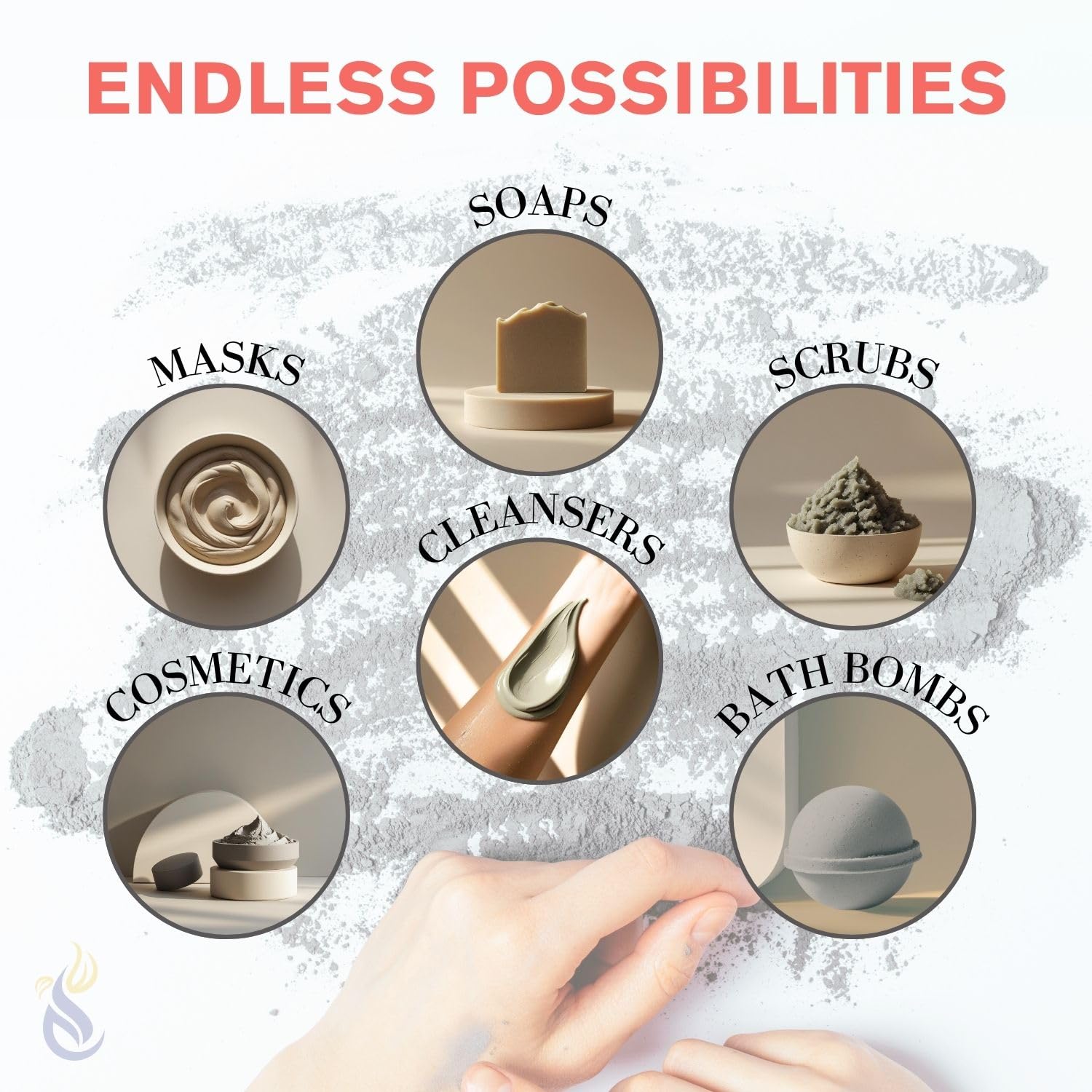 ClearLee Bentonite Clay Powder for body wraps and purifying treatments