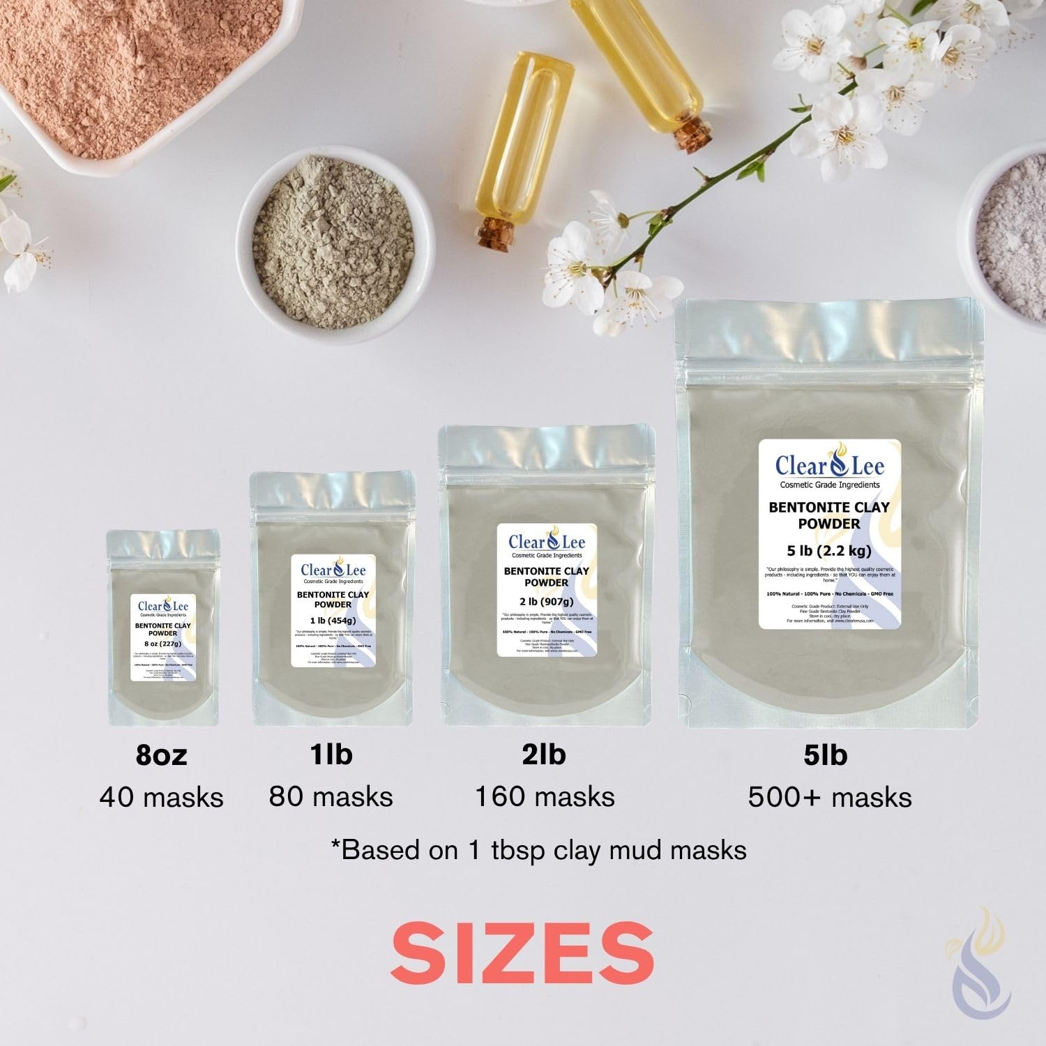 ClearLee Bentonite Clay Powder promotes deep cleansing and oil balance