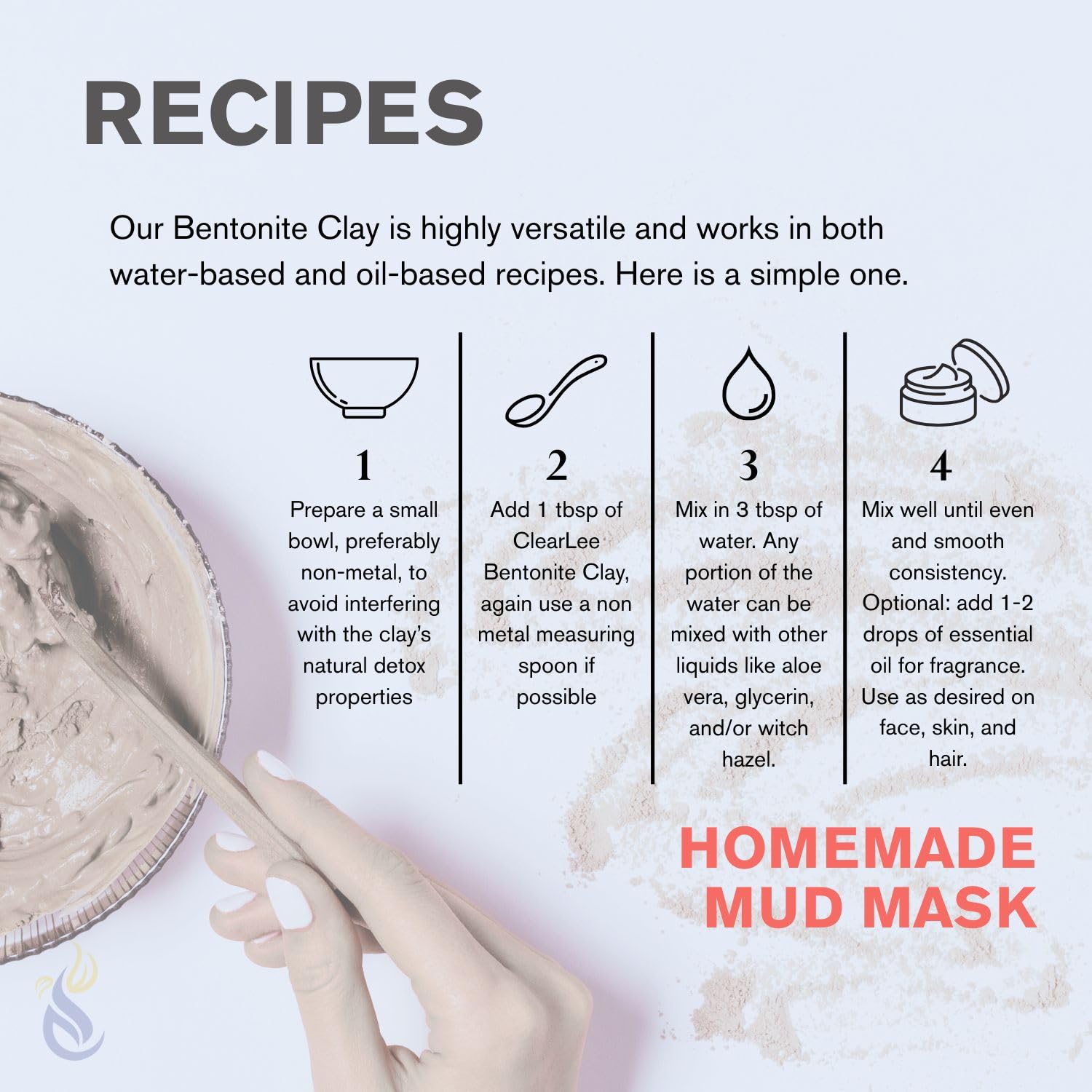 ClearLee Bentonite Clay Powder supports oil control and pore appearance