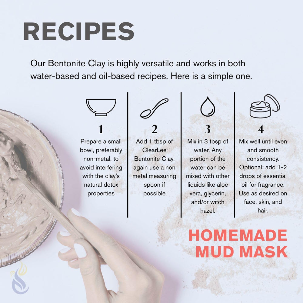 ClearLee Bentonite Clay Powder supports oil control and pore appearance