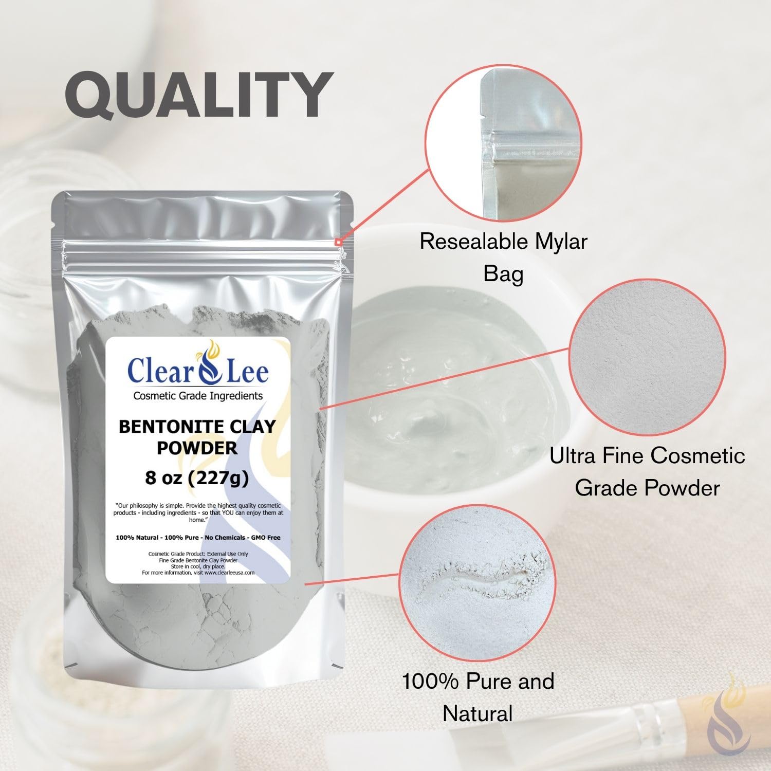 ClearLee Bentonite Clay Powder as a gentle natural soap additive