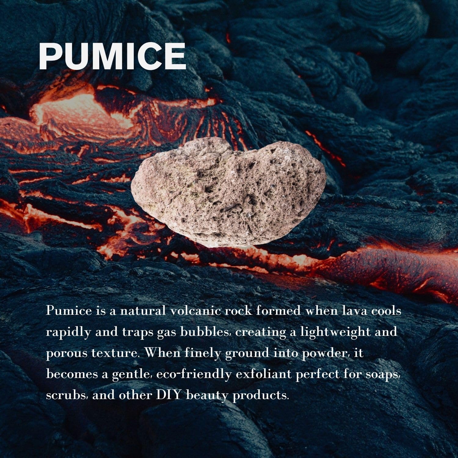 ClearLee pumice powder scoop demonstrating convenient dosing for DIY scrubs and soaps
