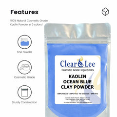 ClearLee Kaolin ocean blue powder sample for vivid color in masks.