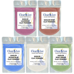 ClearLee Kaolin clay white powder sample for gentle skin detox and DIY masks.