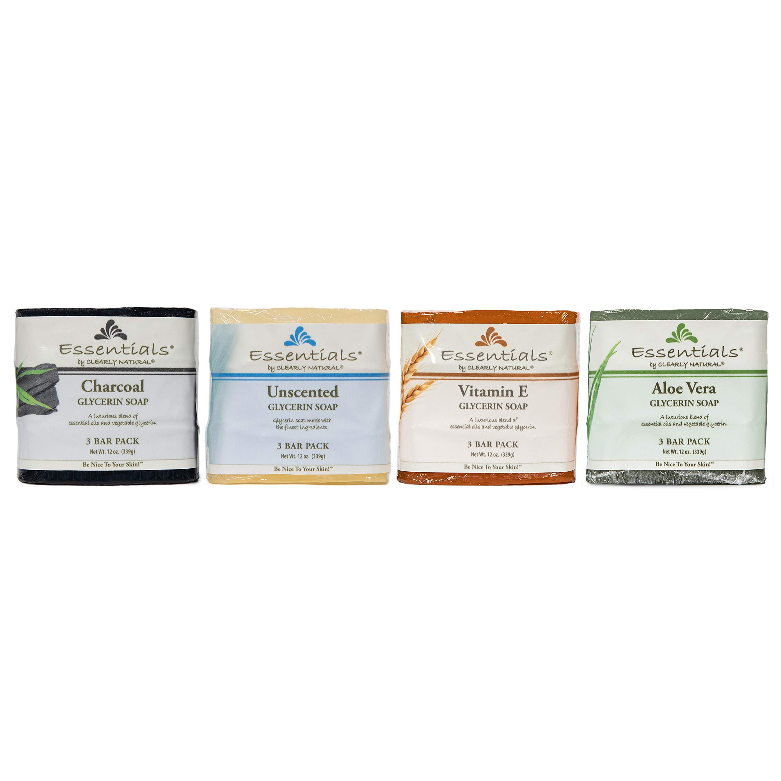 Clearly Natural Essentials glycerin bar soap unscented lather illustrates gentle cleansing without residue