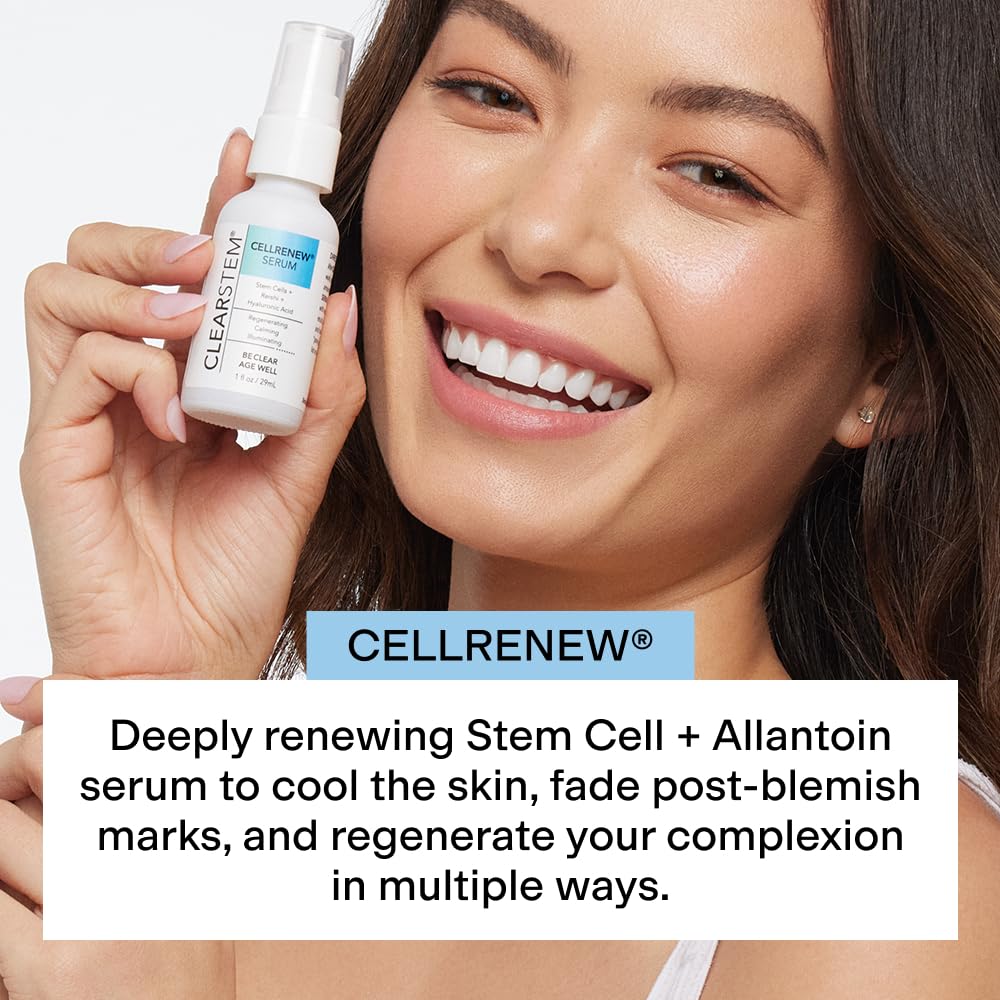 CLEARSTEM CELLRENEW pump application image shows easy daily use and quick absorption