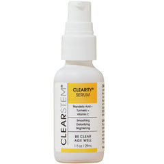 CLEARSTEM CLEARITY bottle pour shows pore-clearing exfoliation.