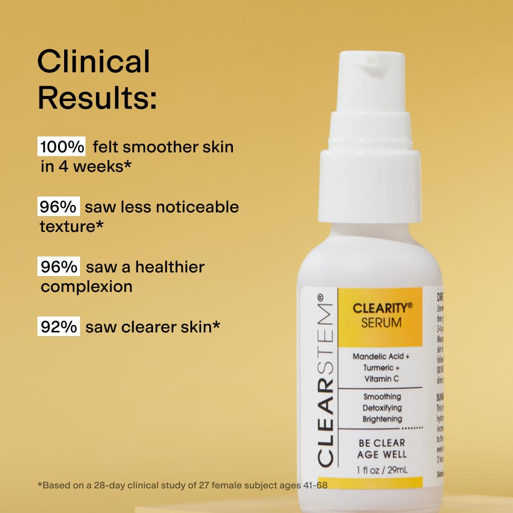 CLEARSTEM CLEARITY night routine application demonstrates gradual exfoliation.