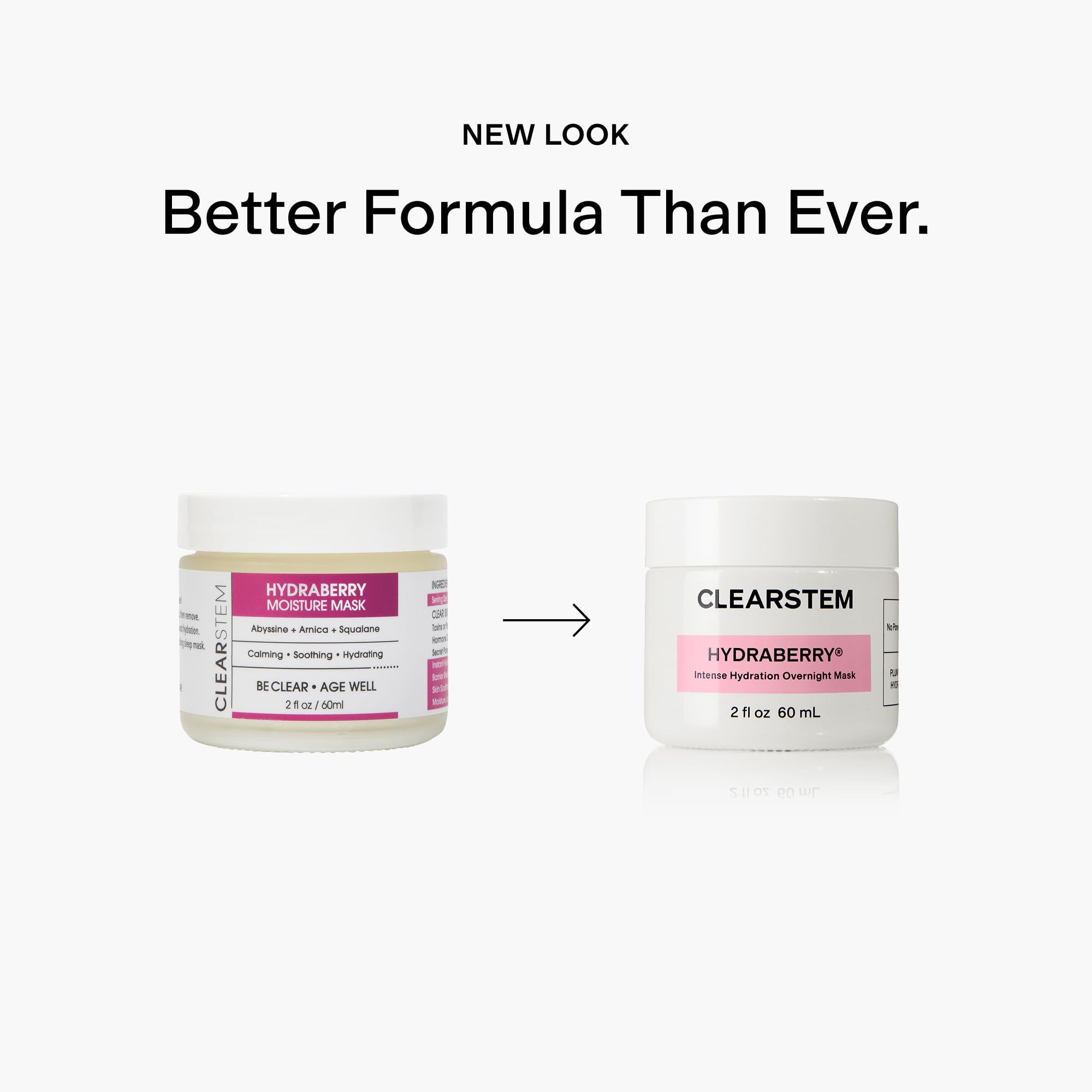 CLEARSTEM Hydraberry application spread shows generous night-cream layer.