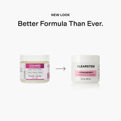 CLEARSTEM Hydraberry application spread shows generous night-cream layer.