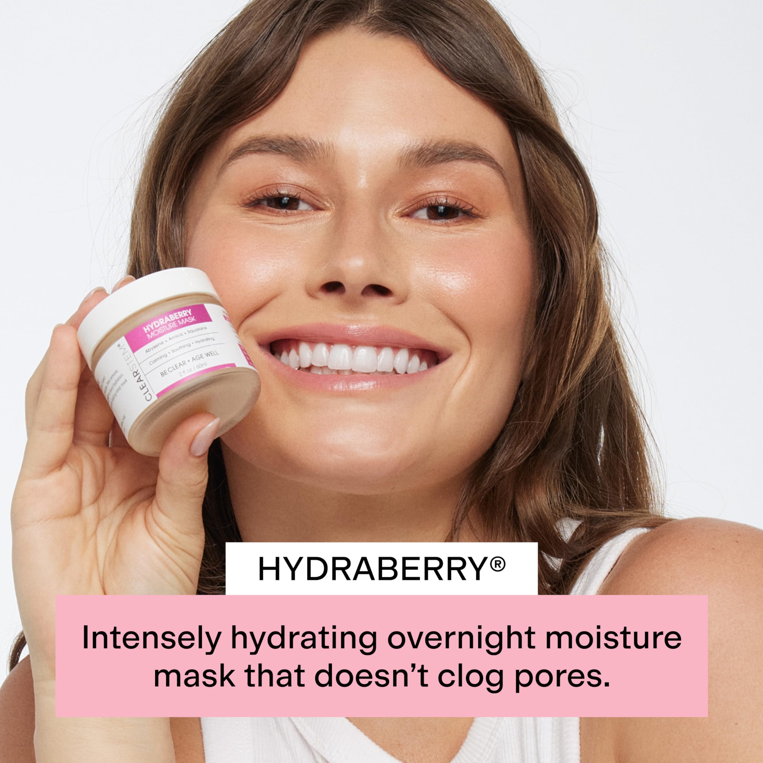 CLEARSTEM Hydraberry cream texture swirl demonstrates cushiony barrier-friendly formula.