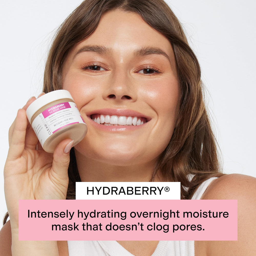 CLEARSTEM Hydraberry cream texture swirl demonstrates cushiony barrier-friendly formula.