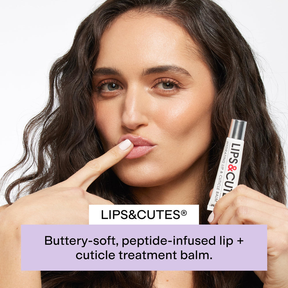 CLEARSTEM LIPS&CUTES applying balm on lips for glossy nourishment