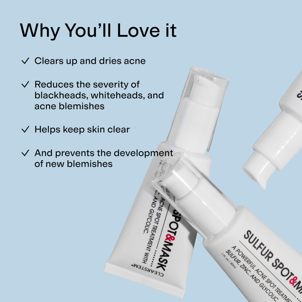 CLEARSTEM sulfur-spotmask kaolin-clay action visual with gentle purification.
