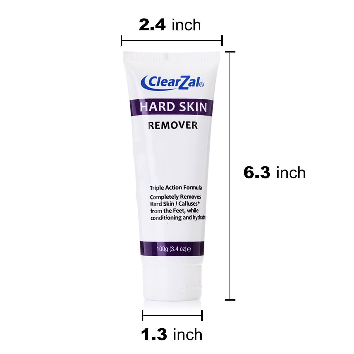 Clearzal foot cream in 3.4-ounce tube for convenient on-the-go use
