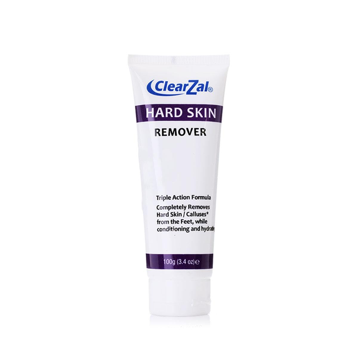 Clearzal foot cream applying to hard skin for smoother feet