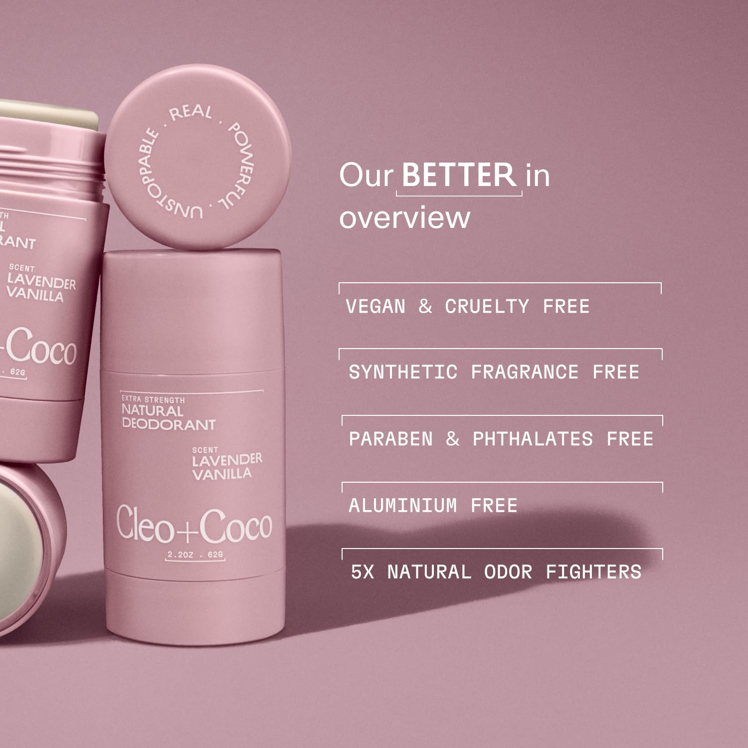 Cleo + Coco balm on clean underarm shows quick absorption and soft skin