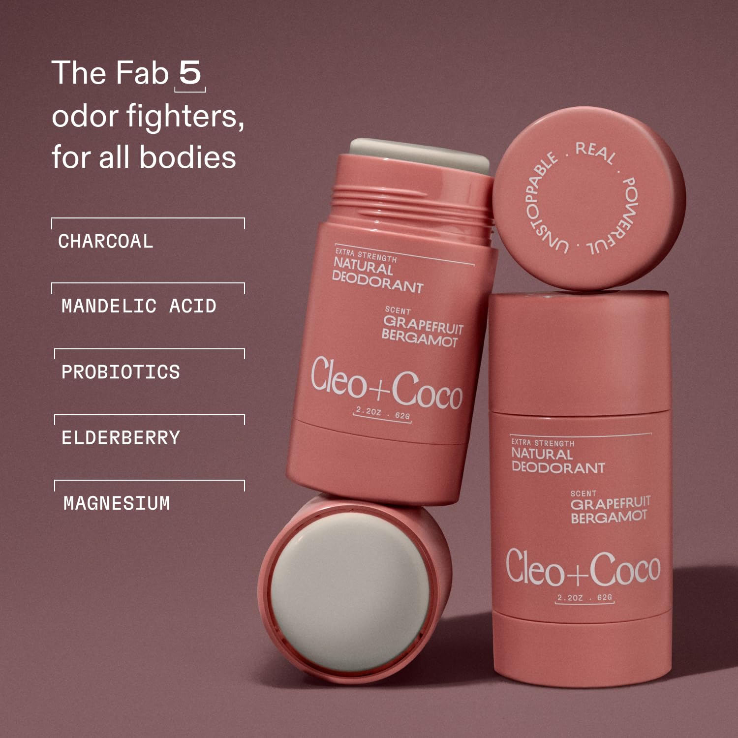 Cleo + Coco deodorant balm application underarm glide shows easy, stain-free daily use.
