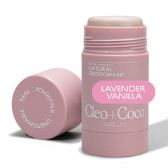 Cleo + Coco extra-strength deodorant balm lavender vanilla hero demonstrates all-day freshness