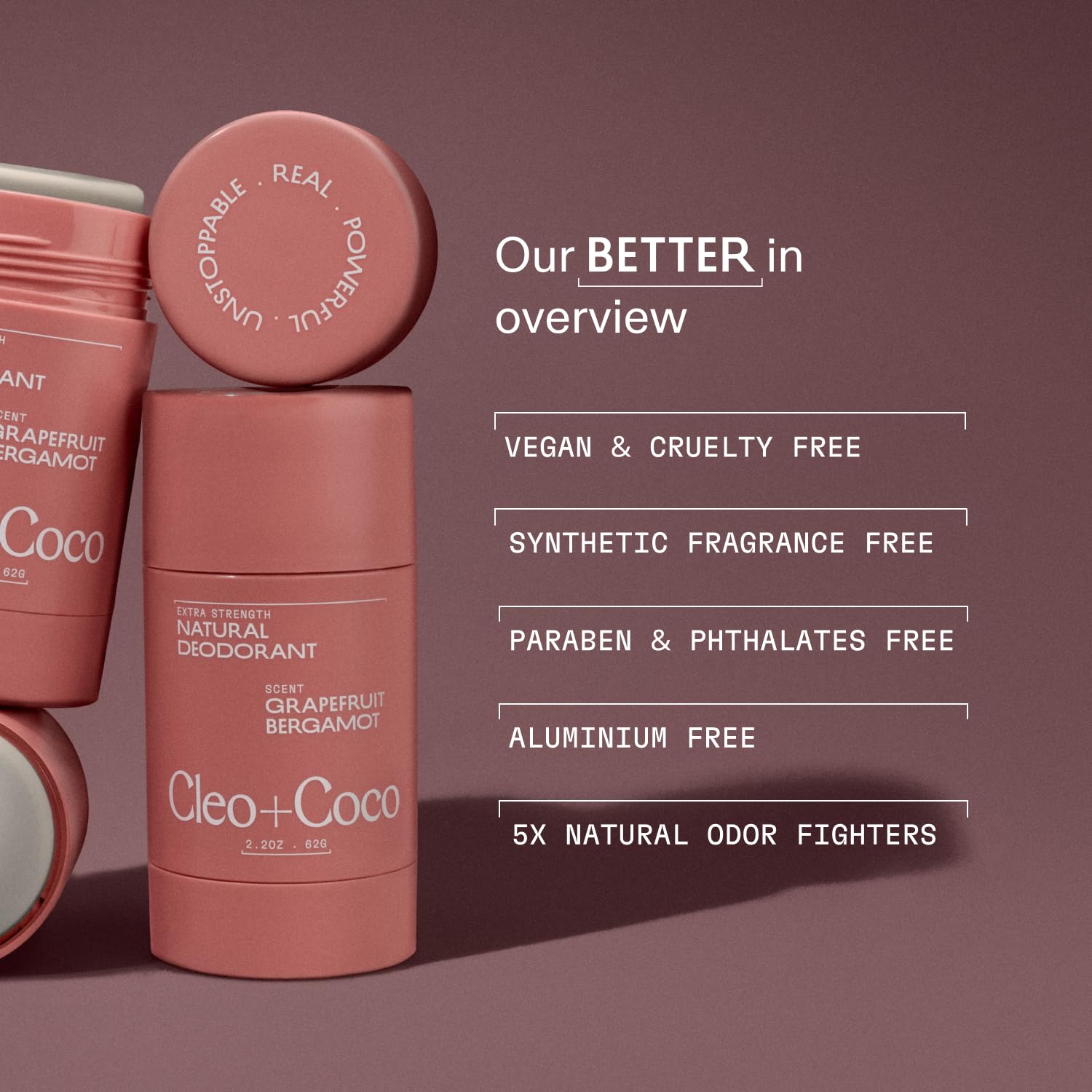 Cleo + Coco grapefruit bergamot scent visual highlights energizing citrus mood lift.
