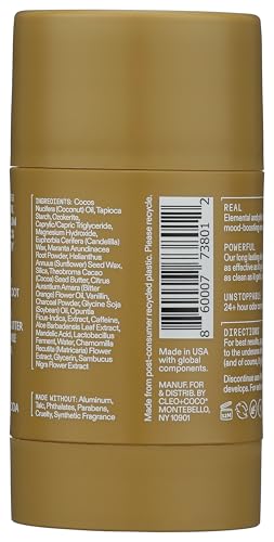 Cleo+Coco Sensitive Deodorant Balm vanilla coconut balm-swipe demonstrates smooth glide and residue-free protection