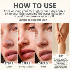 CLERVUN Rice Exfoliant texture close-up reveals fine exfoliating granules