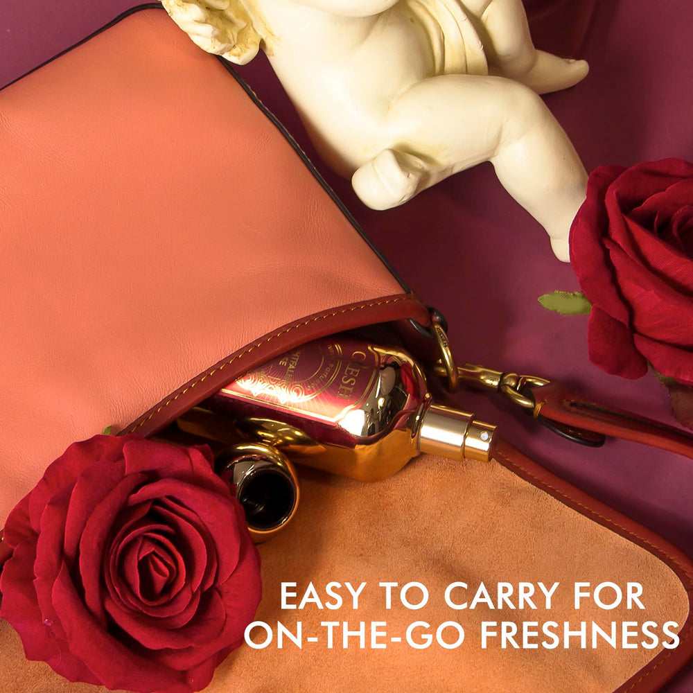CLESH Nightfall Rose applied to pulse points for a personal scent signature.