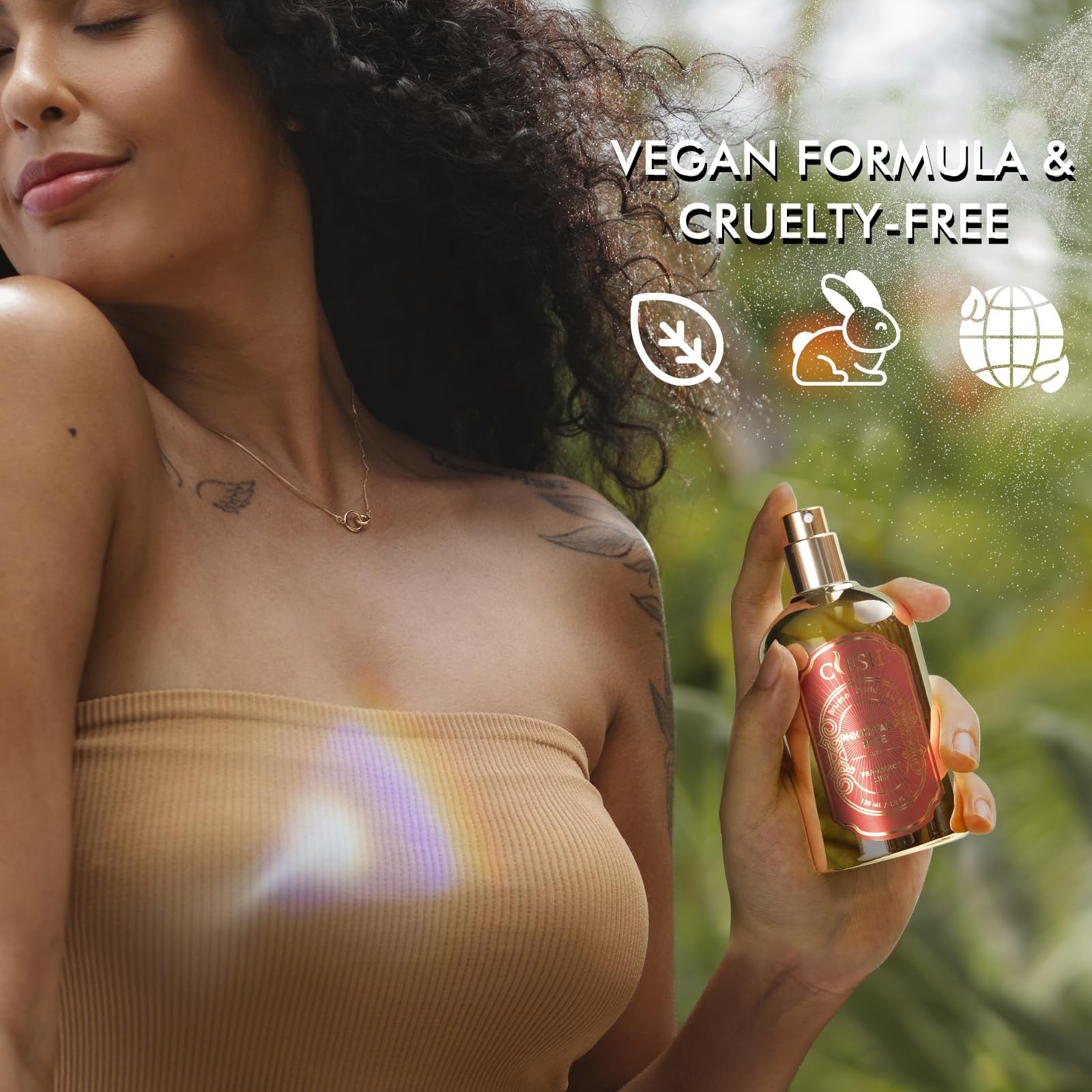 CLESH Nightfall Rose travel-friendly bottle fits purses and carry-ons.