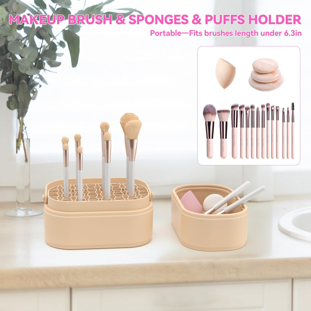 CLESOO makeup brush cleaner mat drying grid air-dries bristles to maintain shape