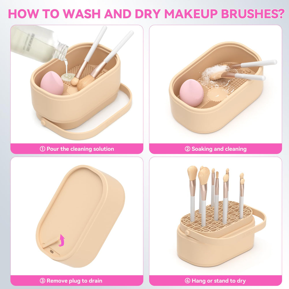 CLESOO makeup brush cleaner mat fits most brushes under 6.3 inches