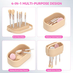 CLESOO makeup brush cleaner mat removable drain plug simplifies water disposal after washing