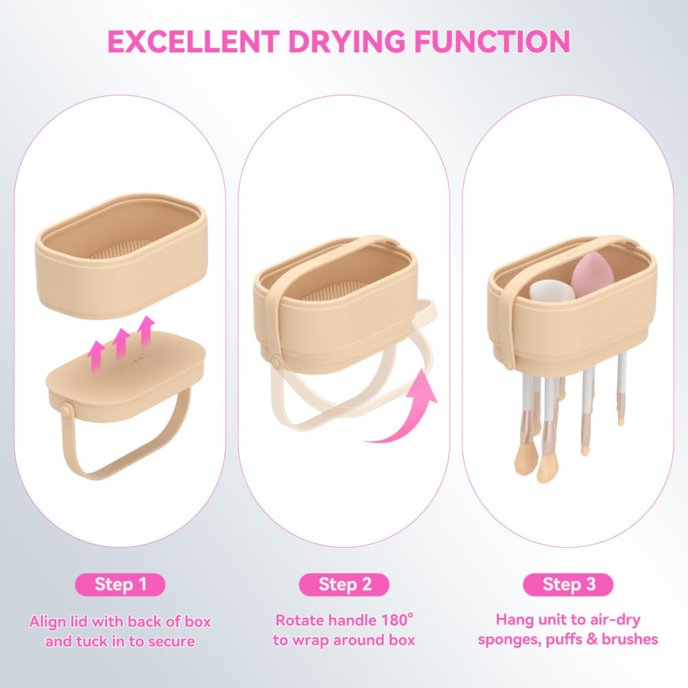 CLESOO makeup brush cleaner mat soft silicone protects delicate hairs during cleaning