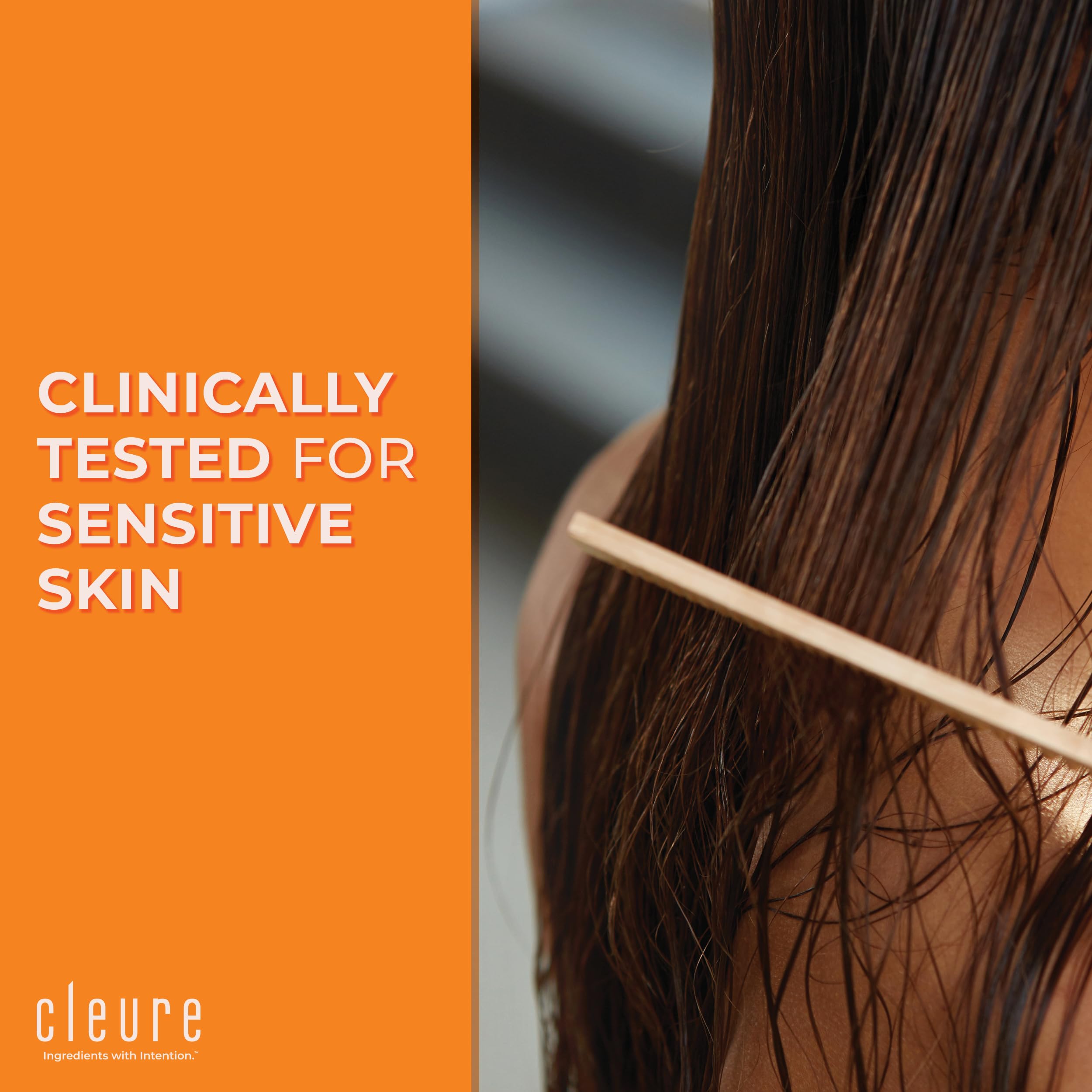 Cleure Hydrating Fragrance Free Conditioner scalp shot highlights fragrance-free care for sensitive skin