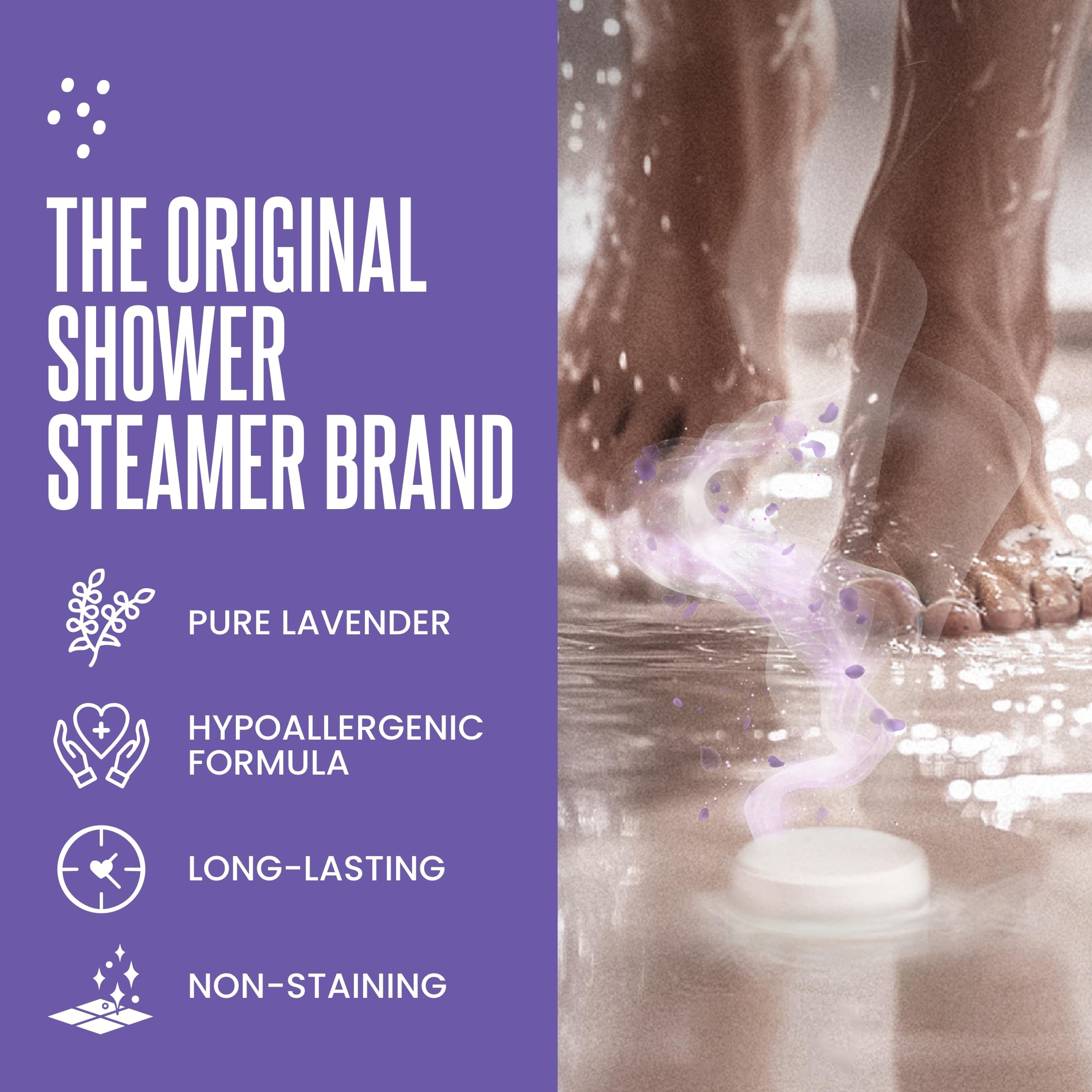 CLEVERFY lavender steamers pod close-up relaxing fragrance for evening wind-down.