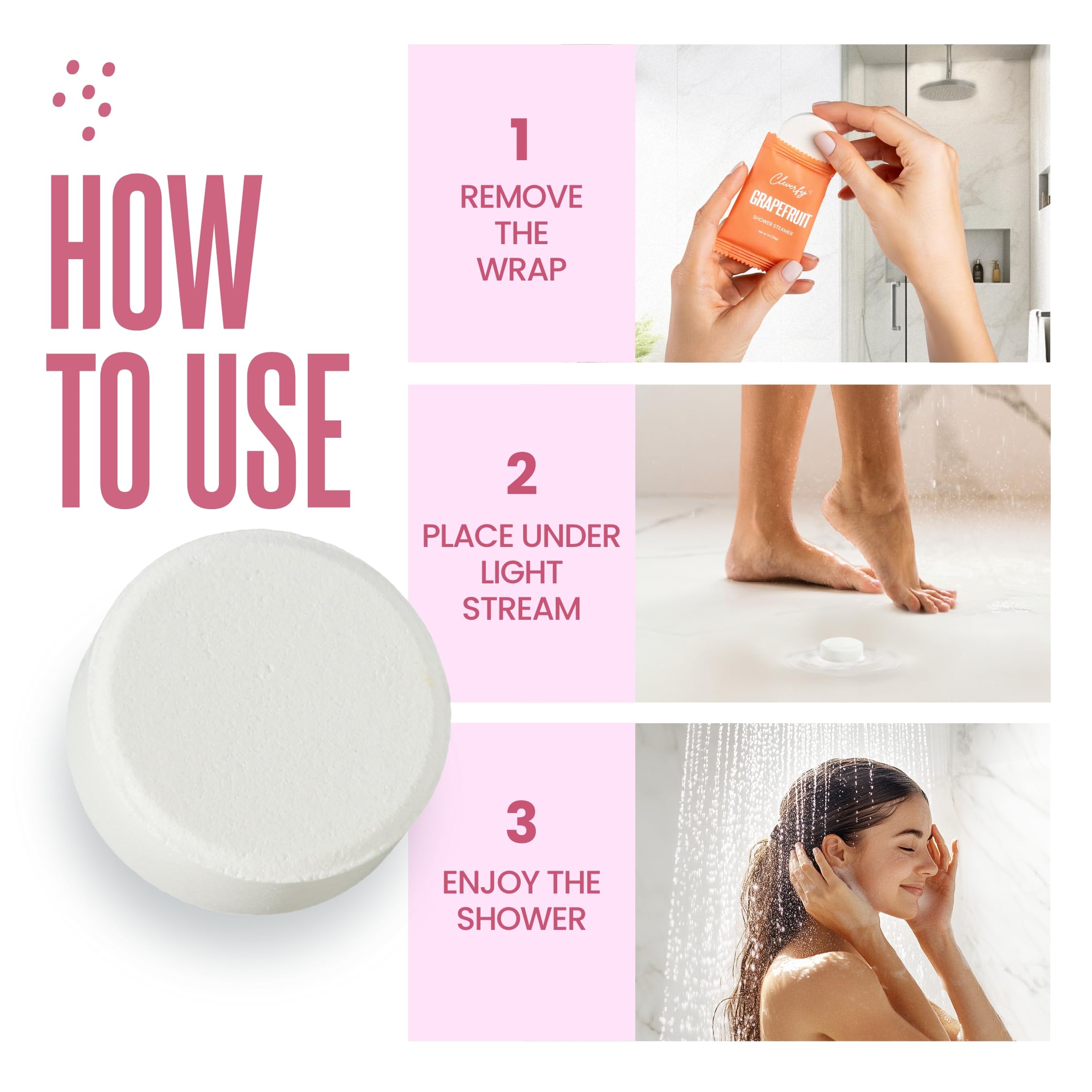 Cleverfy Peppermint steamers, cooling focal point for a refreshing shower break.