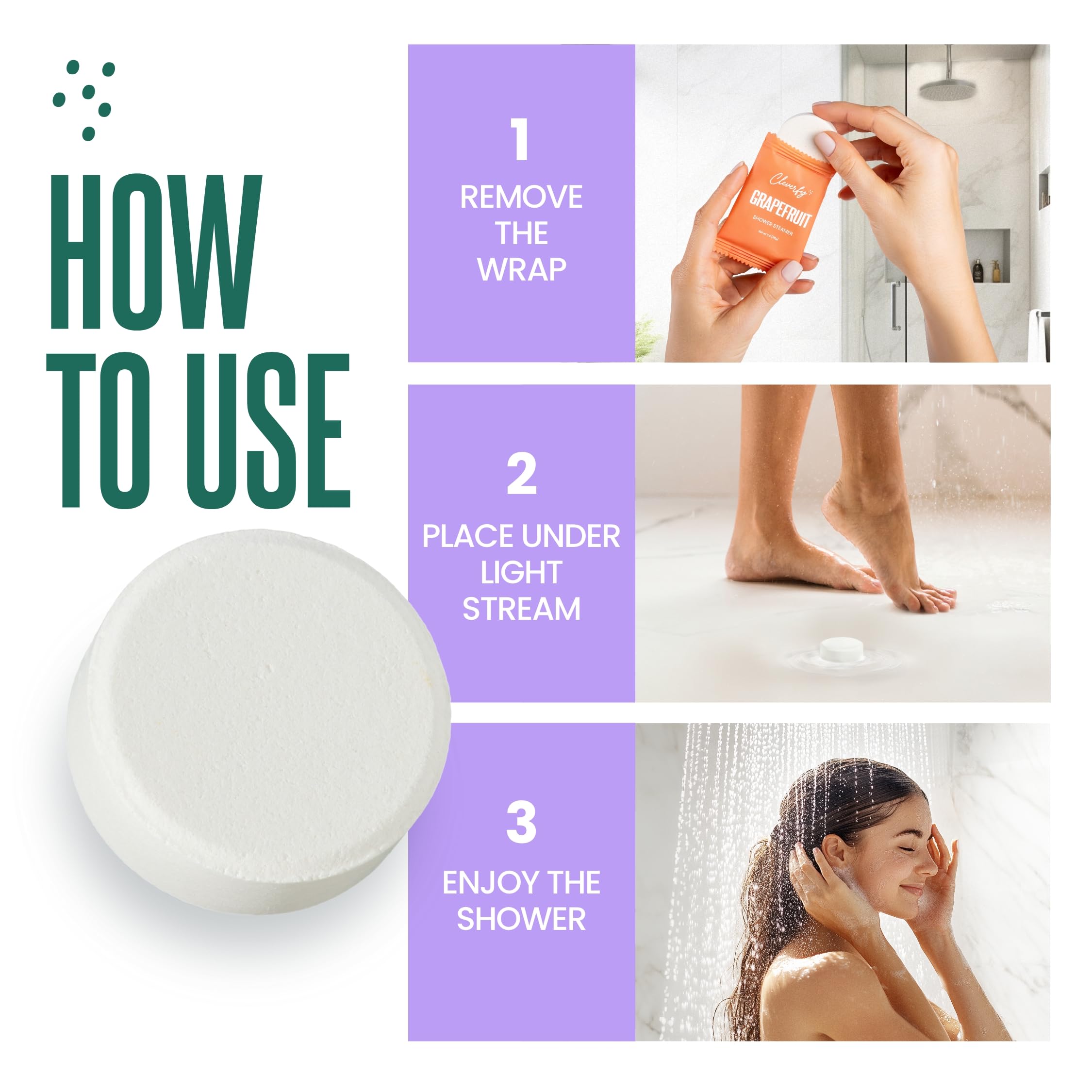 CLEVERFY vanilla-orange shower steamers deliver warm, comforting sweetness