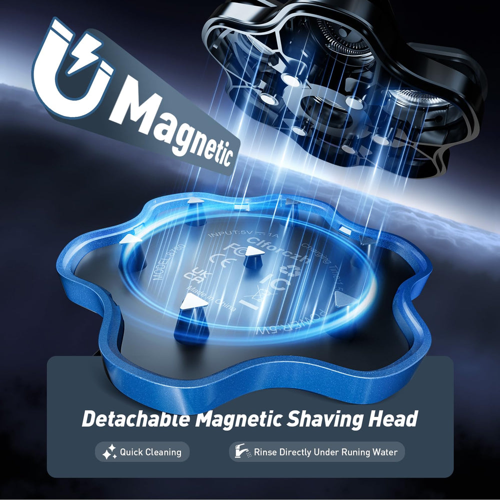 Clforczh IPX6 waterproof design supports versatile wet and dry shaving.