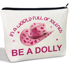 CLHHM Pink Western Hat Makeup Bag front view for stylish travel organization