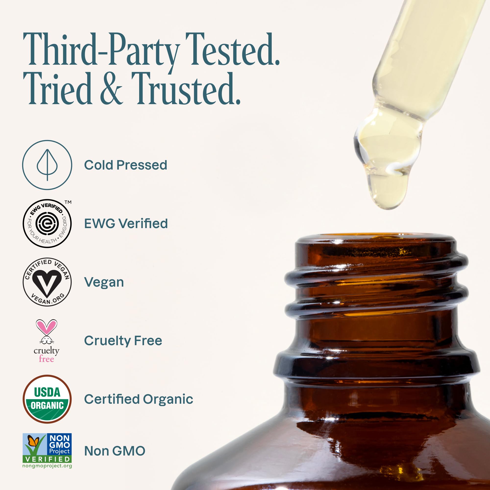 Cliganic Argan Oil labeled vegan and cruelty-free next to the bottle
