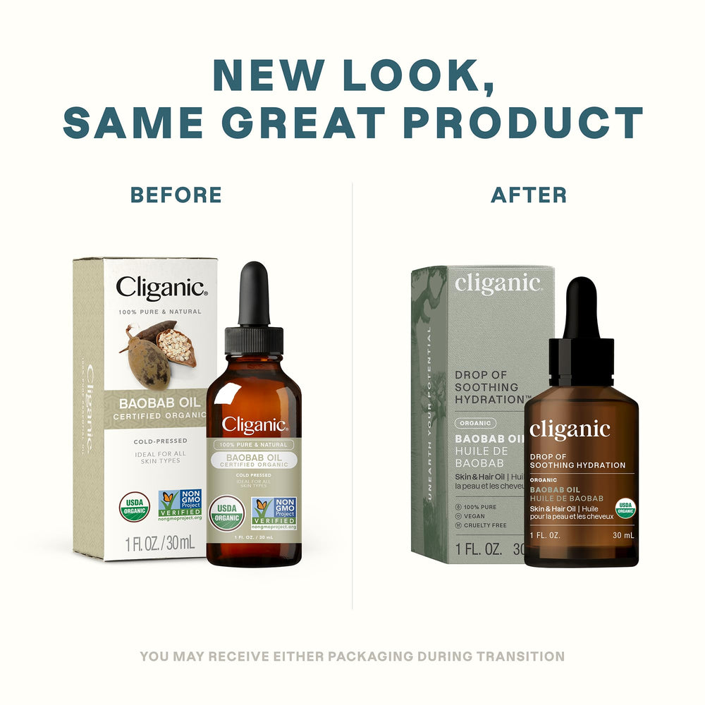 Cliganic packaging variation image featuring new look while preserving organic quality.