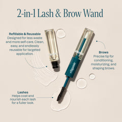 Cliganic eyelash kit wand and brush demonstrates easy at-home lash care.