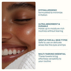 Cliganic Clean Face Towels XL dermatologist-tested formula for all skin types