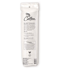 Cliganic cotton rounds in use for makeup removal demonstrating absorbent performance